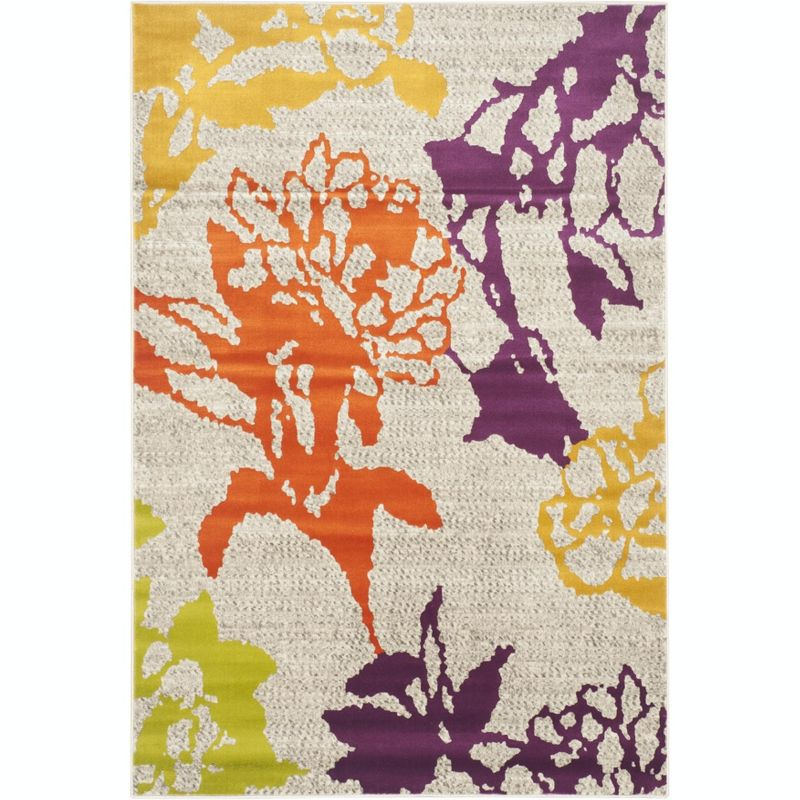Porcello PRL7729 Machine Made Indoor Area Rug - Light Grey/Purple - 4'1"x6' - Safavieh
