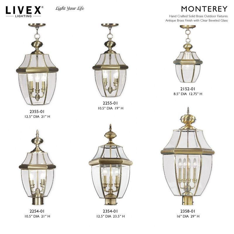 Livex Lighting Monterey 2 - Light Pendant in  Antique Brass