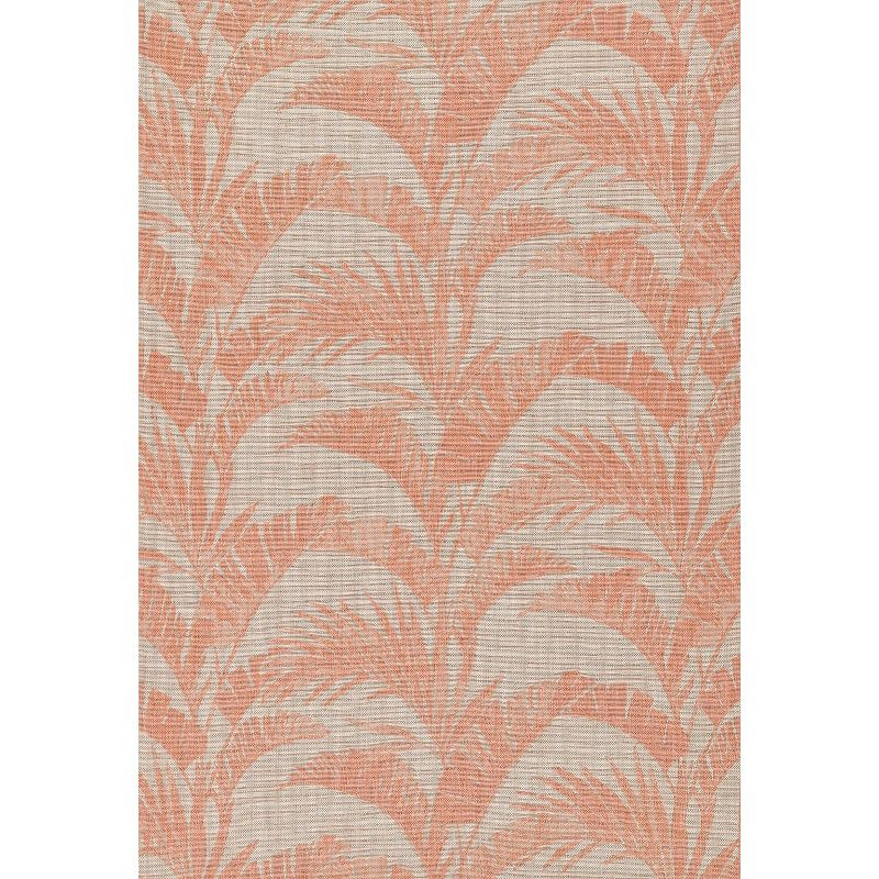 Momeni 6'6"x9' Riviera Grayson Area Rug Coral: Geometric Pattern, Indoor/Outdoor, Low Pile, Polypropylene, Machine Made