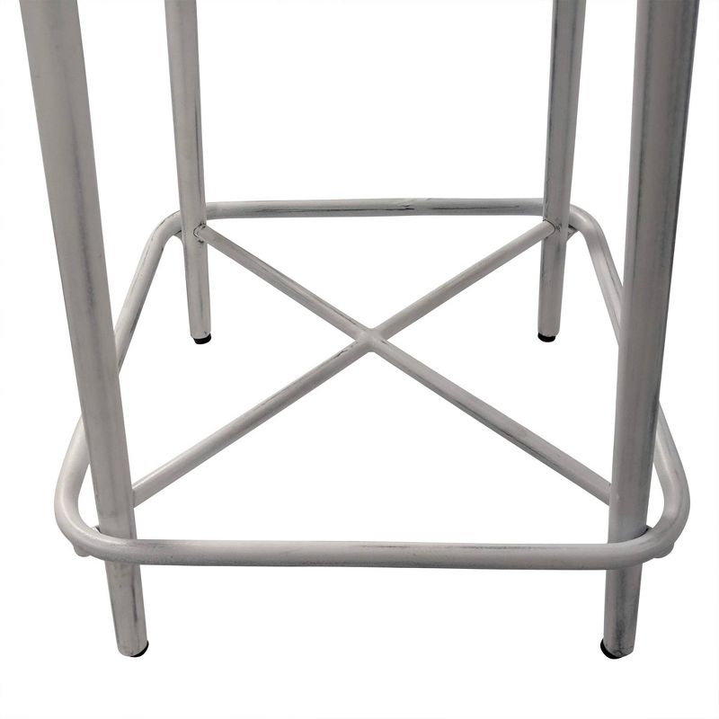 Carolina Living Set of 2 24" Inez Counter Height Barstools Whitewash: Industrial Design, Iron Frame