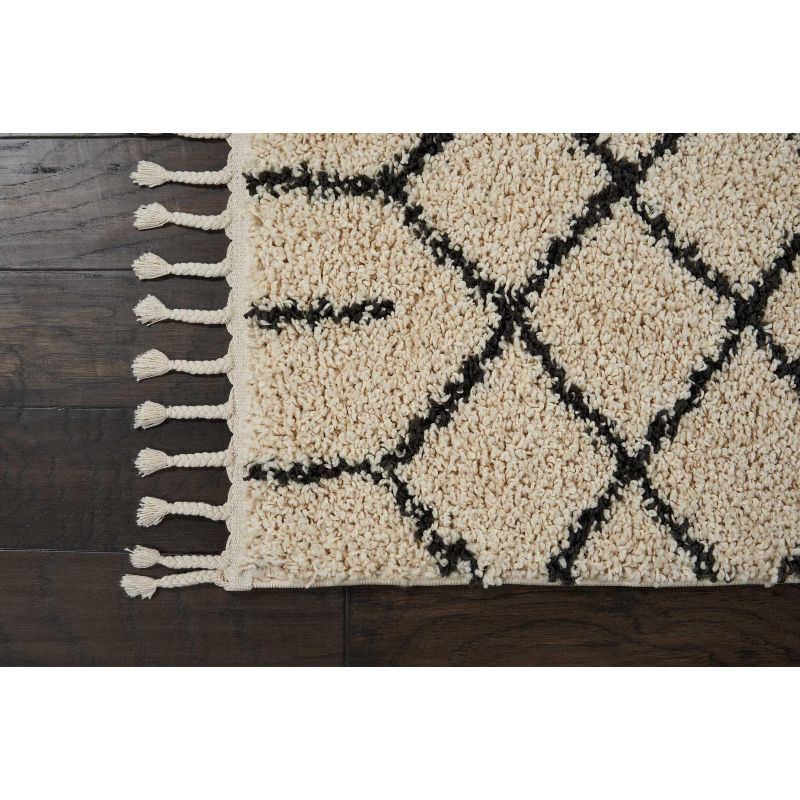Nourison Marrakesh Shag MRK01 Cream Area Rug 2'2" x 8'1"