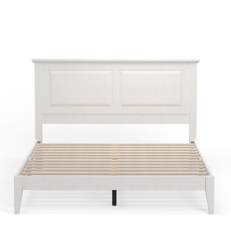Glenwillow Home Cottage Style Solid Wood Platform Bed in Queen - Gloss White