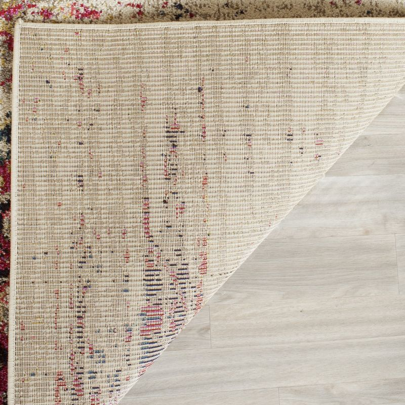 Monaco MNC209 Power Loomed Area Rug Ivory / Pink 6'-7" X 9'-2" - Safavieh.