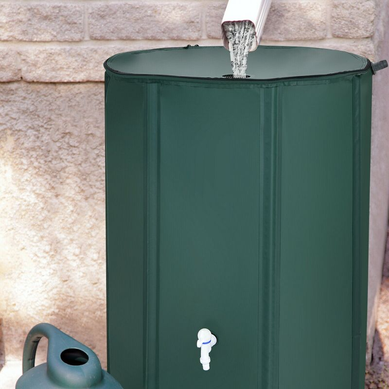 Costway 100 Gallon Portable Rain Barrel Water Collector Collapsible Tank w/Spigot Filter