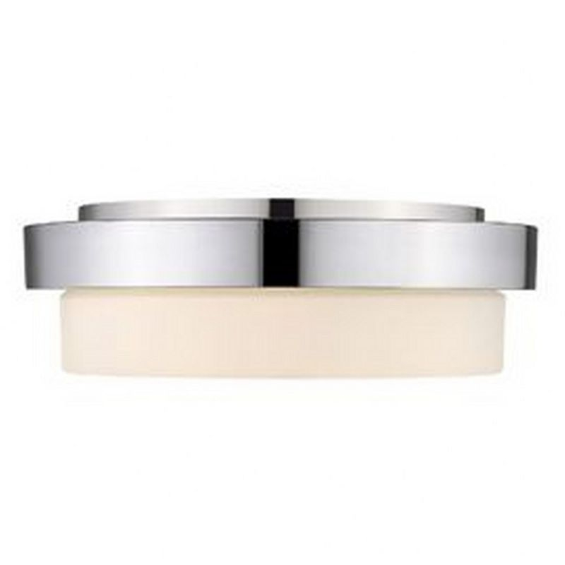 Golden Lighting Multi-Family 2-Light Flush Mount in Chrome with Opal Glass