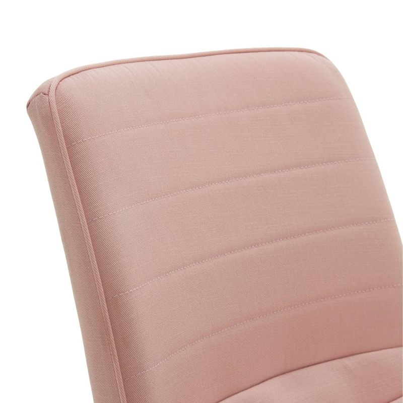 Adore Decor Adelaide Task Chair French Pink: Chrome-Plated, Adjustable Height, Swivel, Metal Base