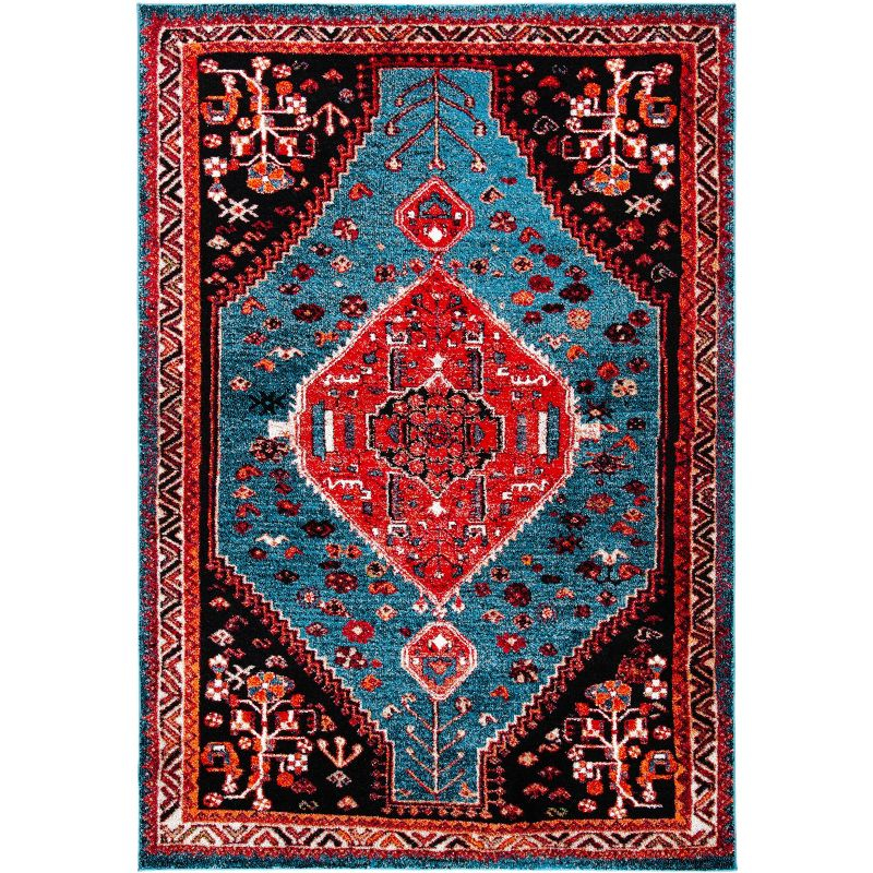 Vintage Hamadan VTH201 Power Loomed Area Rug - Turquoise/Red - 5'3"x7'6" - Safavieh.