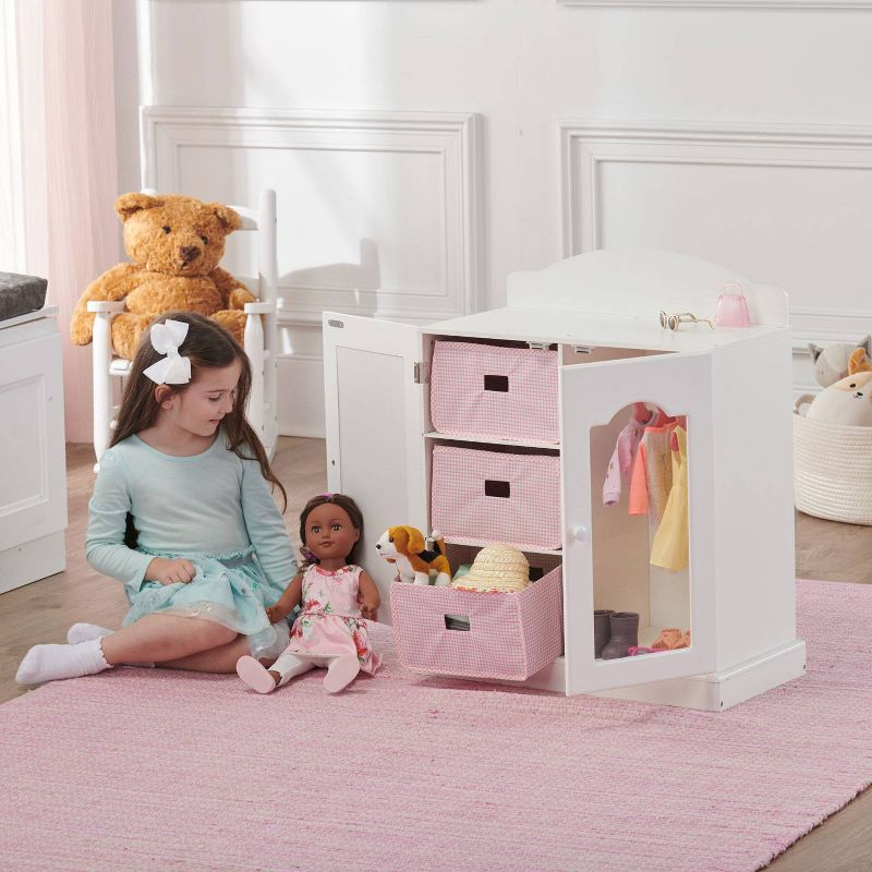 Badger Basket Mirrored Doll Armoire with Baskets
