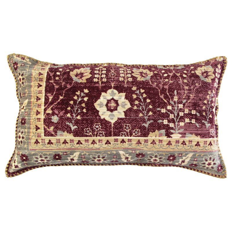 14"x26" Antique Rug Patterened Throw Pillow Cover Red - Rizzy Home