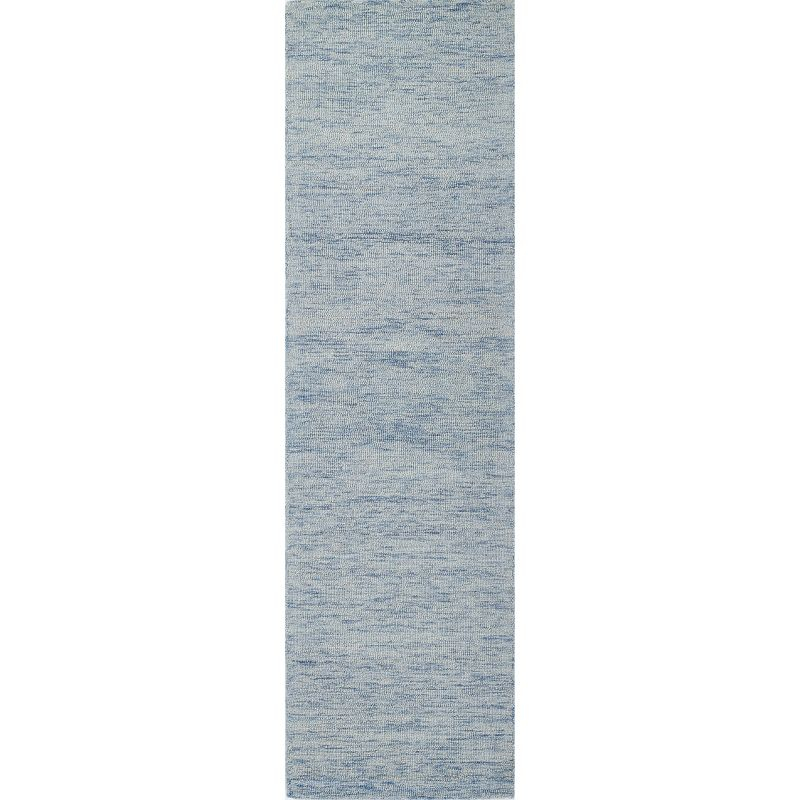 Momeni 2'3"x8' James Solid Handtufted Runner Rug Light Blue: Wool, Low Pile, Indoor, Cotton Backing, Tufted Construction