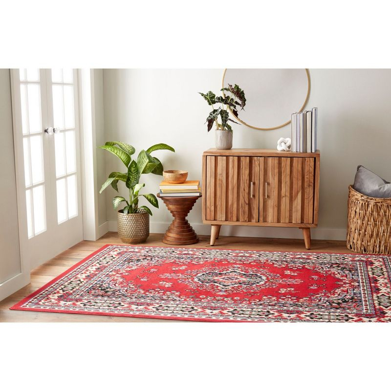 Home Dynamix Premium Sakarya Traditional Medallion Area Rug, Red/Black, 3'7"x5'2"