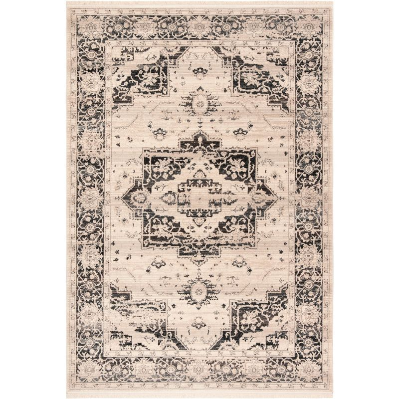 Vintage Persian VTP447 Power Loomed Indoor Area Rug - Ivory/Charcoal - 5'x7'6" - Safavieh