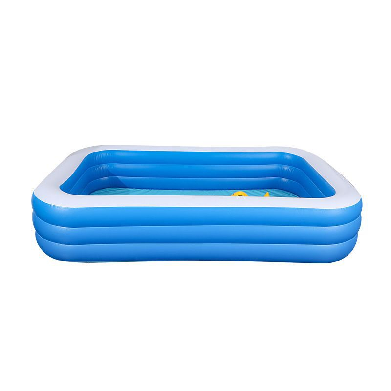MOVSSOU Inflatable Swimming Pool Kids Adults Blow up Pool Family Backyard 120" x 72" x 22" Blue