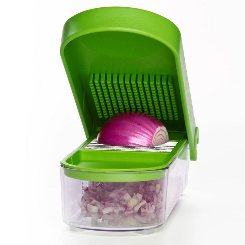 Prepworks Onion Chopper Green: Manual Vegetable Dicer, Dishwasher-Safe, ABS & Stainless Steel
