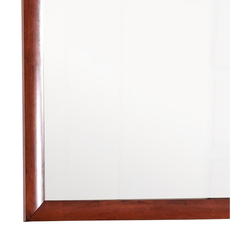 Passion Furniture Marilla 35 in. x 39 in. Modern Rectangle Framed Cherry Dresser Mirror
