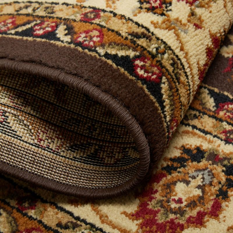 Home Dynamix Royalty Elati Traditional Ornate Damask Runner Area Rug, Brown/Ivory, 1'9"x7'2"