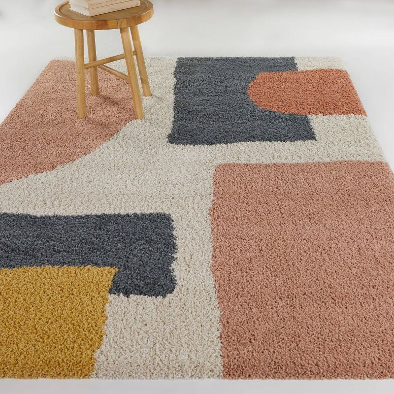 7'10"x10' Chapelle Mid-Century Modern Geometric Rug Pink - Balta Rugs: Fade & Stain-Resistant, High Pile, OEKO-TEX Certified