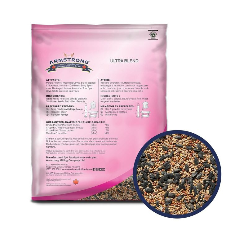 Armstrong Wild Bird Food Ultra Bird Seed Blend for Wild Songbirds, 15.4lbs