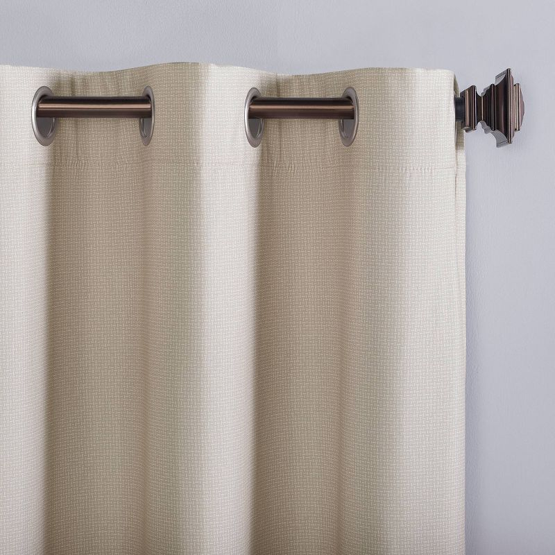 84"x40" Lindstrom Textured Draft Shield Fleece Insulated Energy Saving Grommet Top Room Darkening Curtain Panel Beige - No. 918