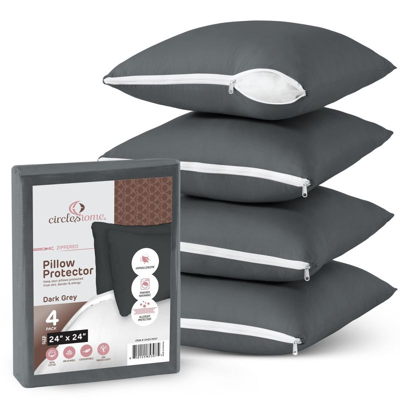 Circles Home, 100% Cotton Zippered Pillow Protector