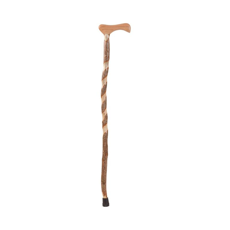 Brazos Twisted Sassafras Wood T-Handle Cane 37 Inch Height