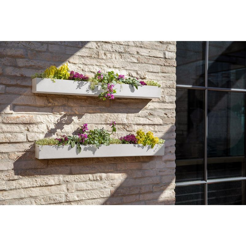 Veadek Geo Series Trough Hanging 32" Planter - 2-Pack White