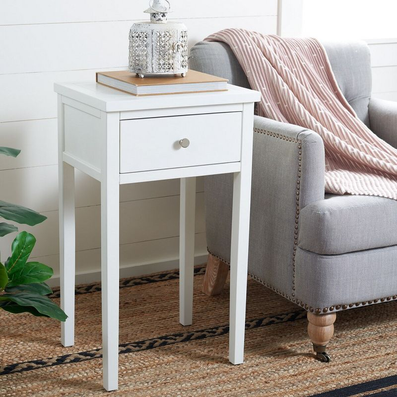 Abel Nightstand with Storage Drawers - White - Safavieh.