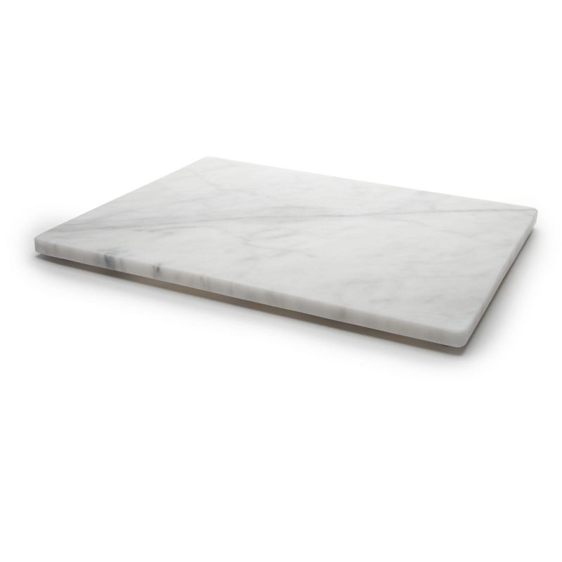 Fox Run Marble Pastry Rolling Pin Board Smooth with Rounded Edges 20" x 16" Grey