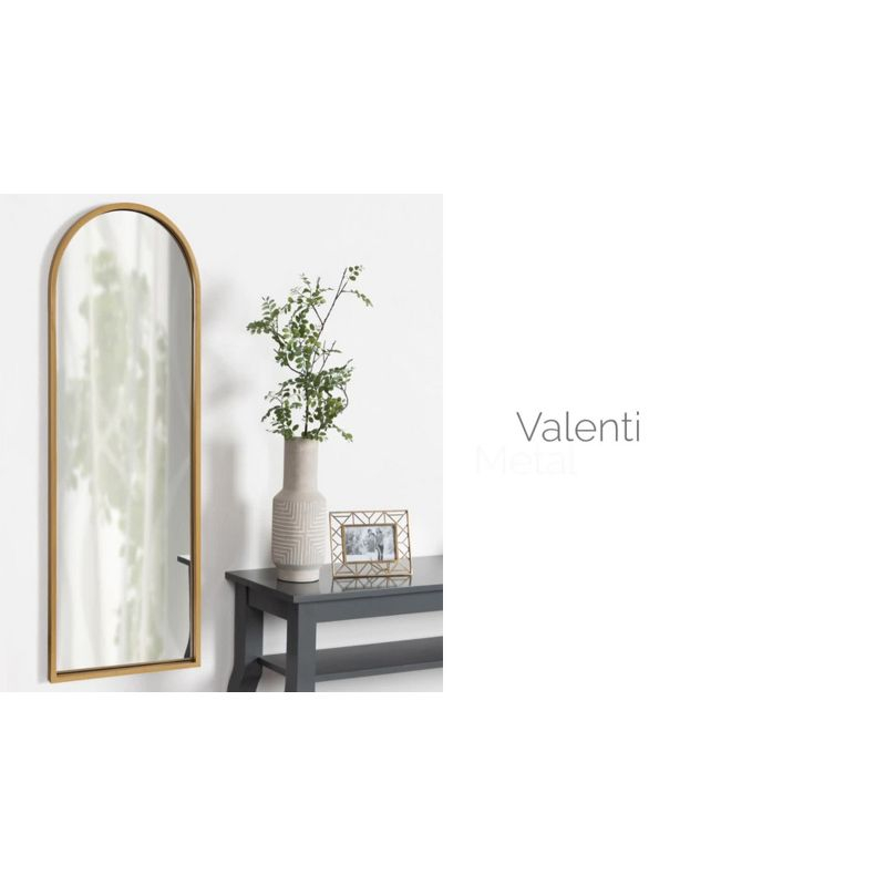 16" x 48" Valenti Tall Framed Arch Mirror Black - Kate and Laurel