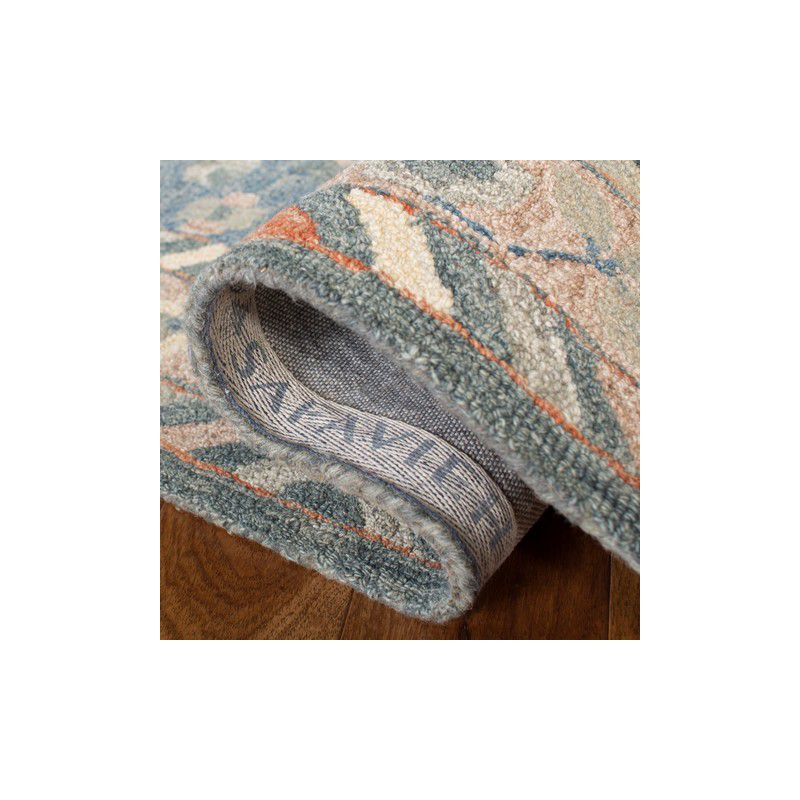 Aspen APN123 Hand Tufted Runner Rug - Blue/Rust - 2'3"x7' - Safavieh.