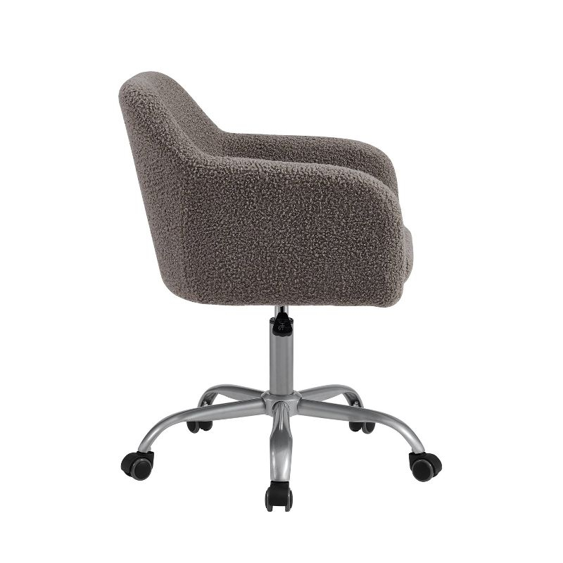 Rylen Modern Swivel Office Desk Chair Gray - Linon: Adjustable, Ergonomic with Chrome-Plated Steel Legs