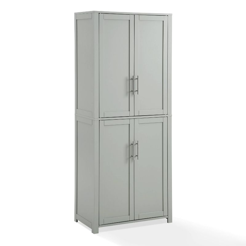 Savannah Tall Pantry Gray - Crosley: Shaker-Style Doors, Adjustable Shelves, Kitchen Storage