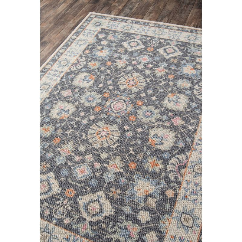 Momeni 3'3"x5' Anatolia Mae Medallion Machine Loomed Area Rug Charcoal Gray: Classic Pattern, Wool & Nylon, Low Pile