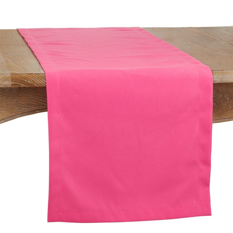 Saro Lifestyle Solid Color Everyday Table Runner, Fuchsia, 16" x 90"
