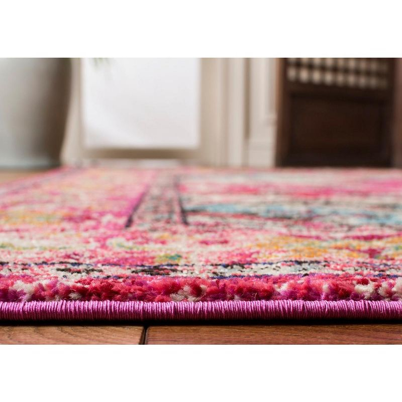 Monaco MNC243 Power Loomed Indoor Area Rug - Pink/Multi - 5'x5' - Safavieh