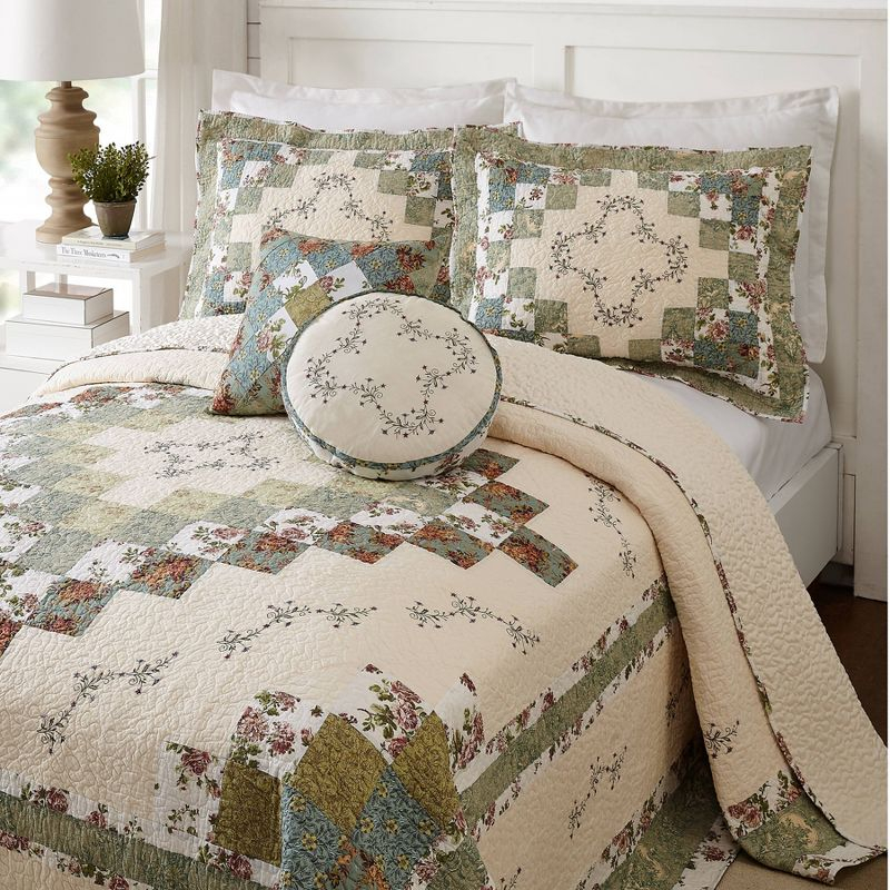 Patchwork Square Decorative Throw Pillow Olivia - Modern Heirloom