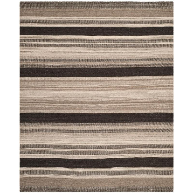 Dhurries DHU628 Hand Woven Area Rug - Natural/Black - 8'x10' - Safavieh.