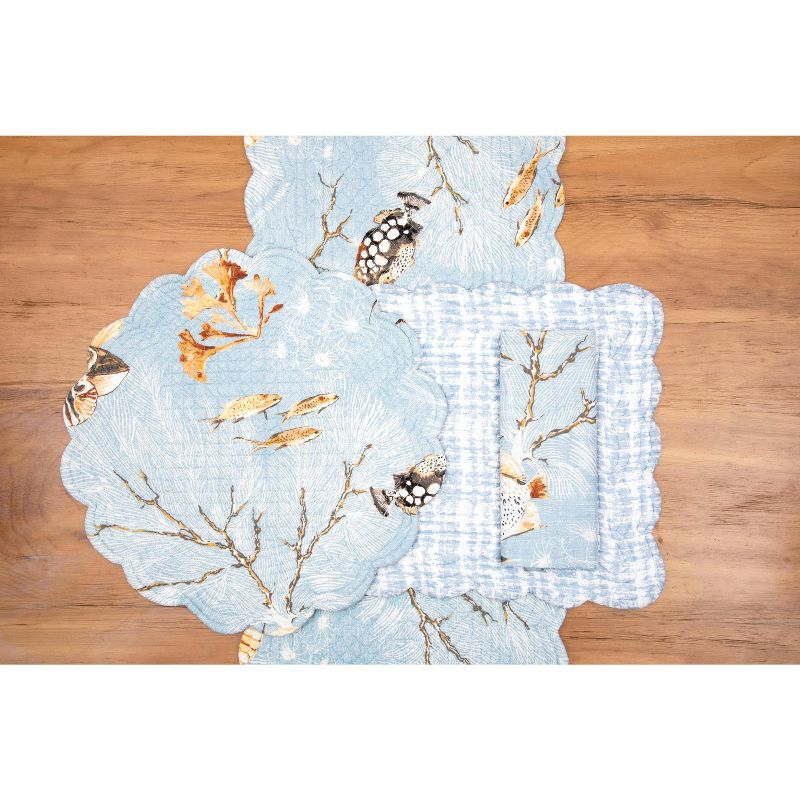 C&F Home Meraki Island Reversible Blue Coastal Napkin Set of 6