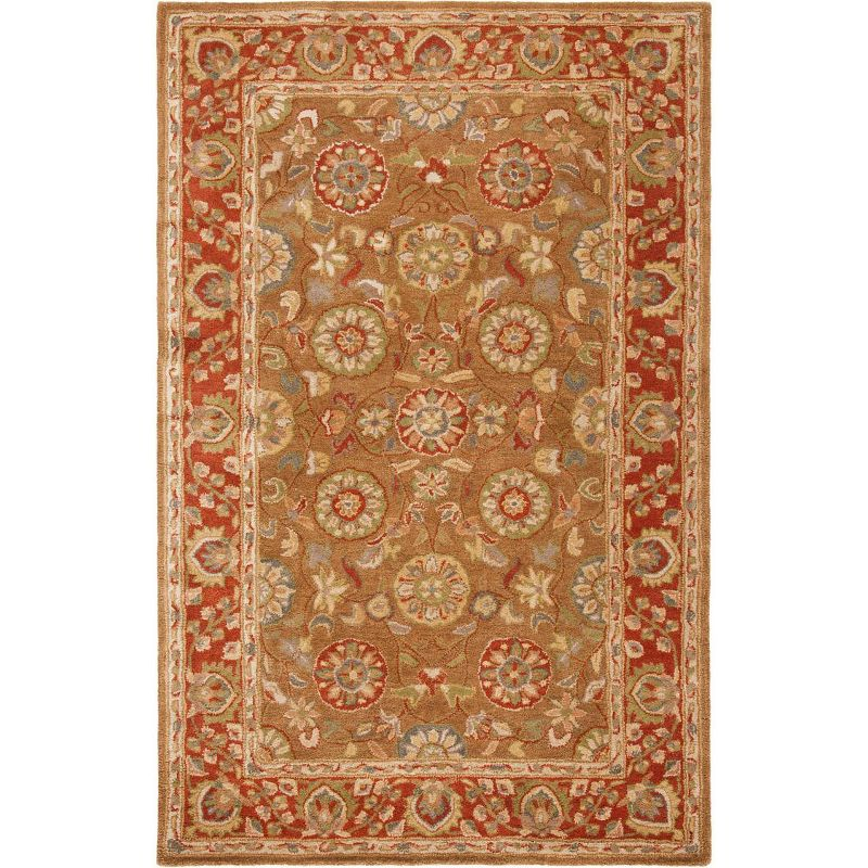 Heritage HG963 Handmade Accent Rug - 3'x5' - Beige/Rust - Safavieh