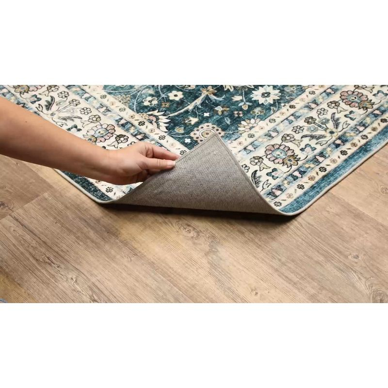 Oriental Weavers Sumter SUM08 Teal/ Ivory Indoor Area Rug - 5' x 7'
