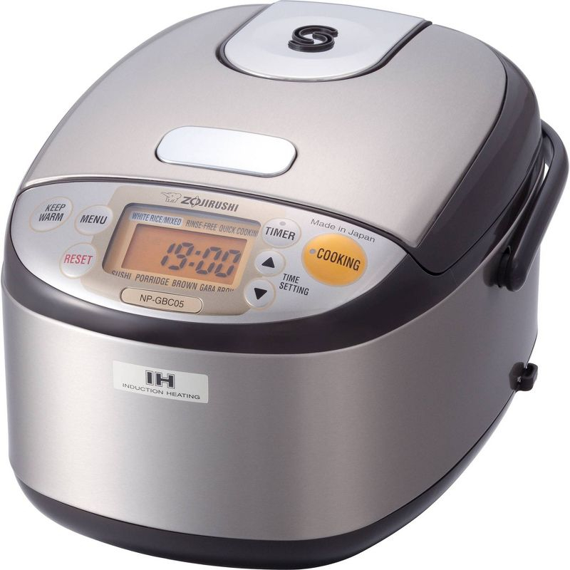 Zojirushi Induction Heating Rice Cooker & Warmer, 3 cups (uncooked), Stainless Dark Brown, Made in Japan: Japanese Brand, 7 Settings, NP-GBC05