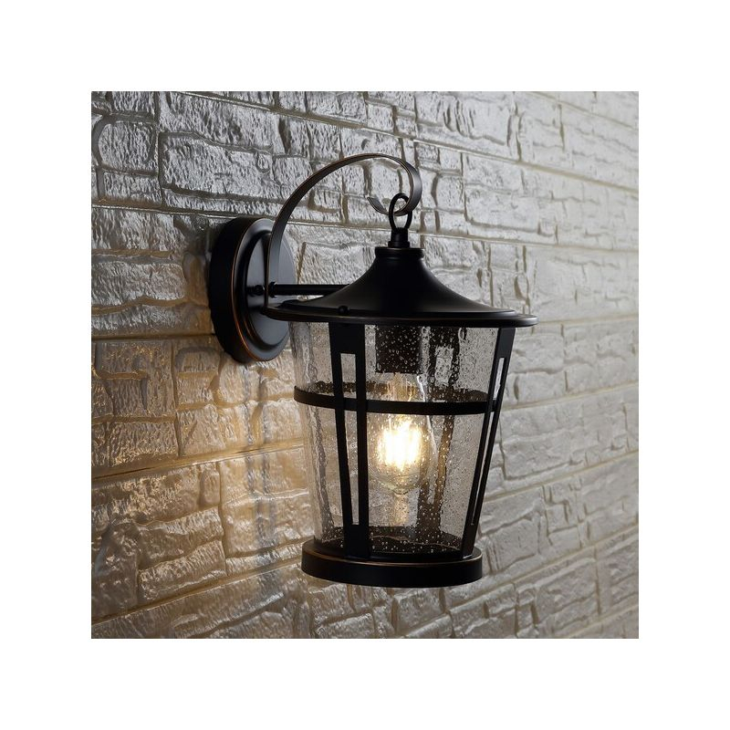 Raine Outdoor Wall Lantern - PLT4015 - Bronze - Safavieh