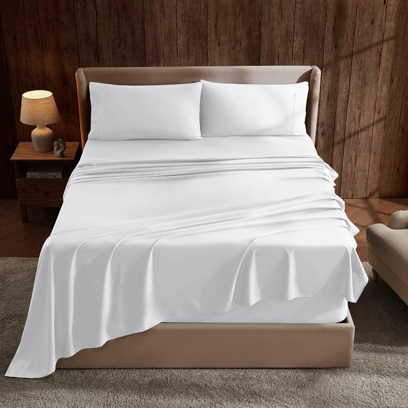Nestl 4 Piece Full Bed Sheet Set, Deep Pocket Extra Soft Microfiber Full Sheets - White