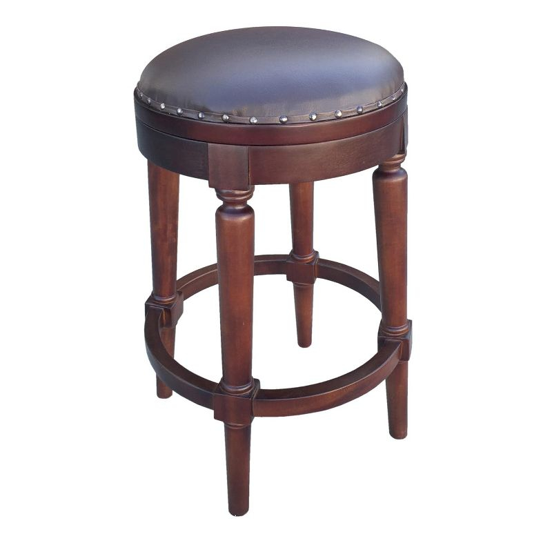 D-Art Collection Upholstered Counter Stool with Solid Wood Frame