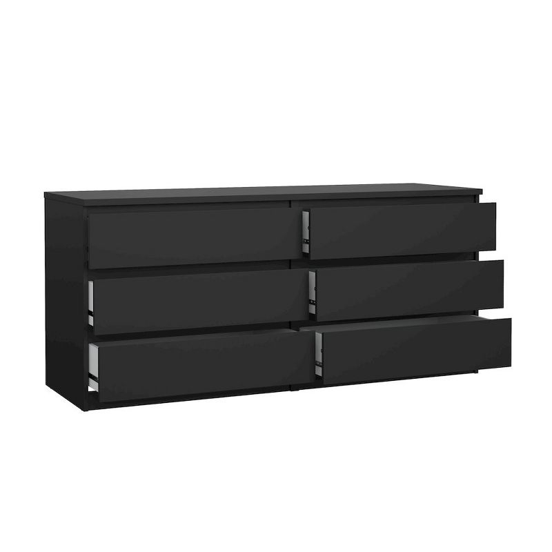 Tvilum,Scottsdale 6 Drawer Double Dresser, Black Matte