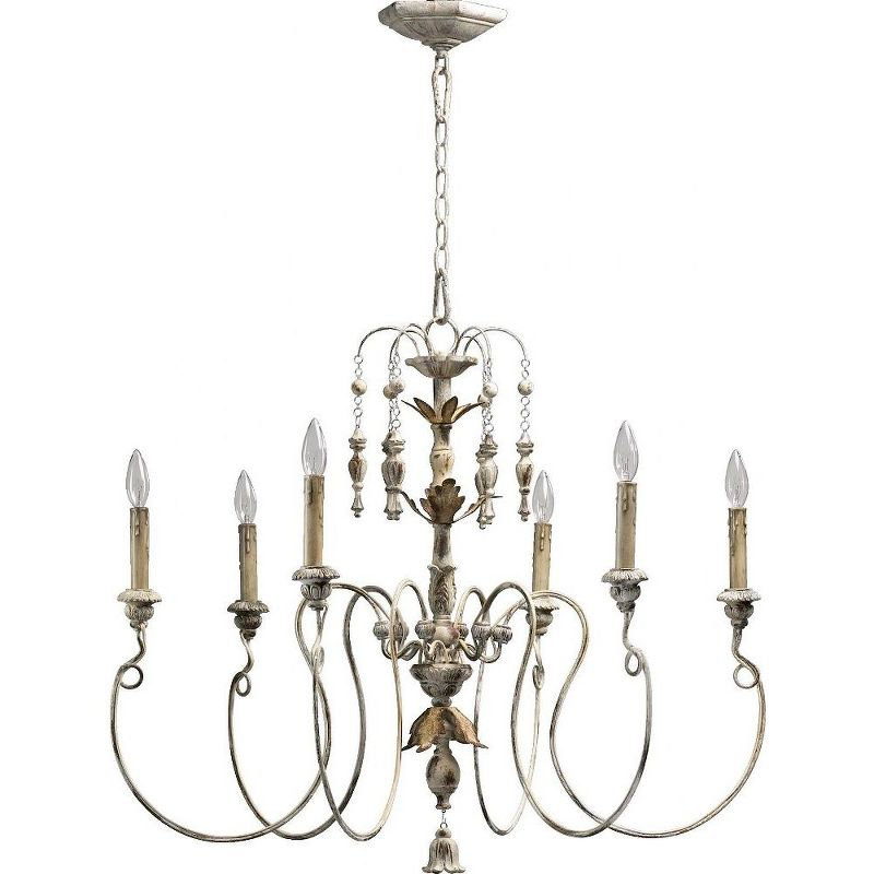 Quorum Lighting Salento 6-Light Chandelier, Pewter, 32 Width, 28 Height