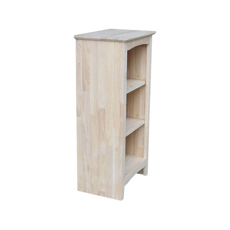 36" Shaker Bookcase Unfinished Brown - International Concepts: Solid Parawood, 2-Tier Storage