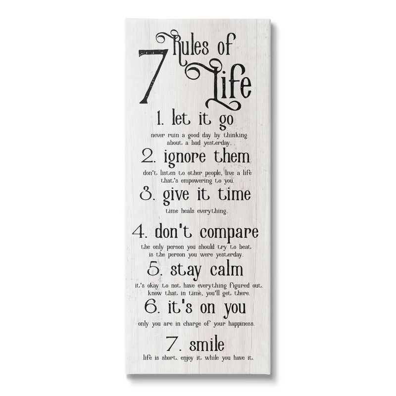 Stupell Industries " Rules Of Life Motivating List " by Lil' Rue