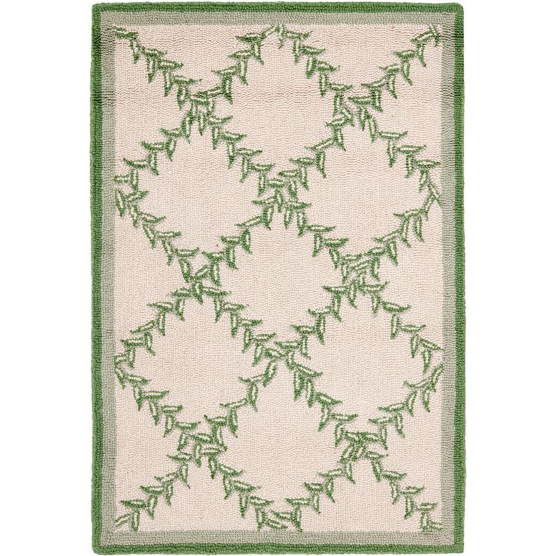 Chelsea HK230 Hand Hooked Accent Rug - Ivory/Light Green - 1'8"x2'6" - Safavieh.