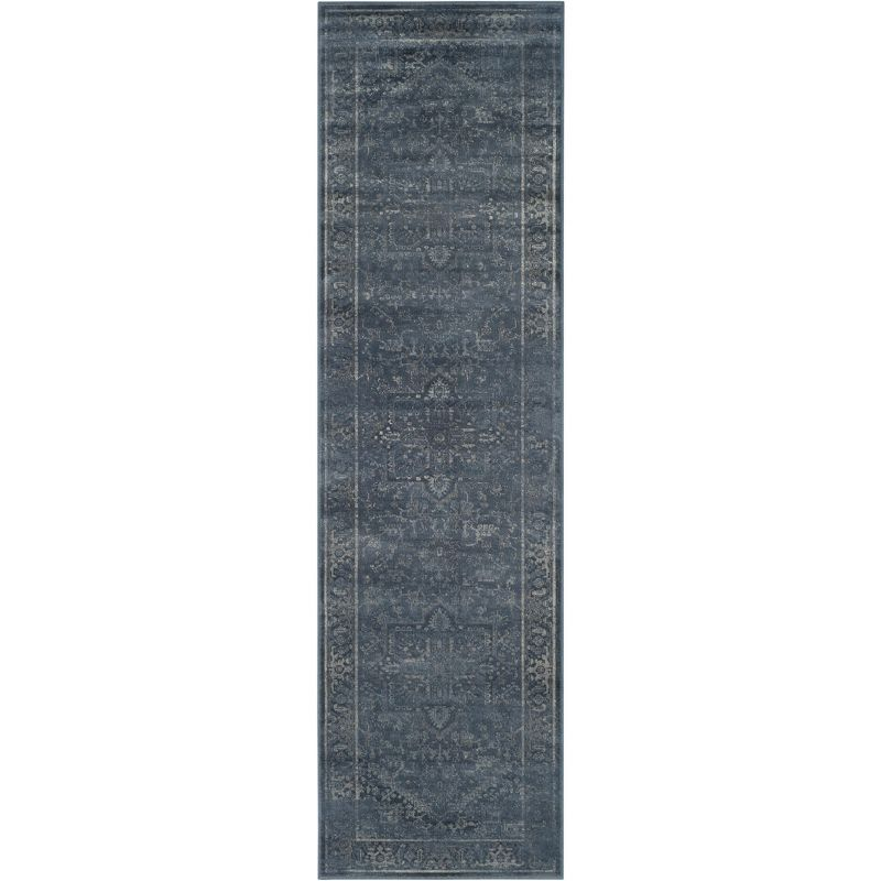 Vintage VTG114 Power Loomed Indoor Skid-Resistant Runner Rug - Blue - 2'2"x8' - Safavieh